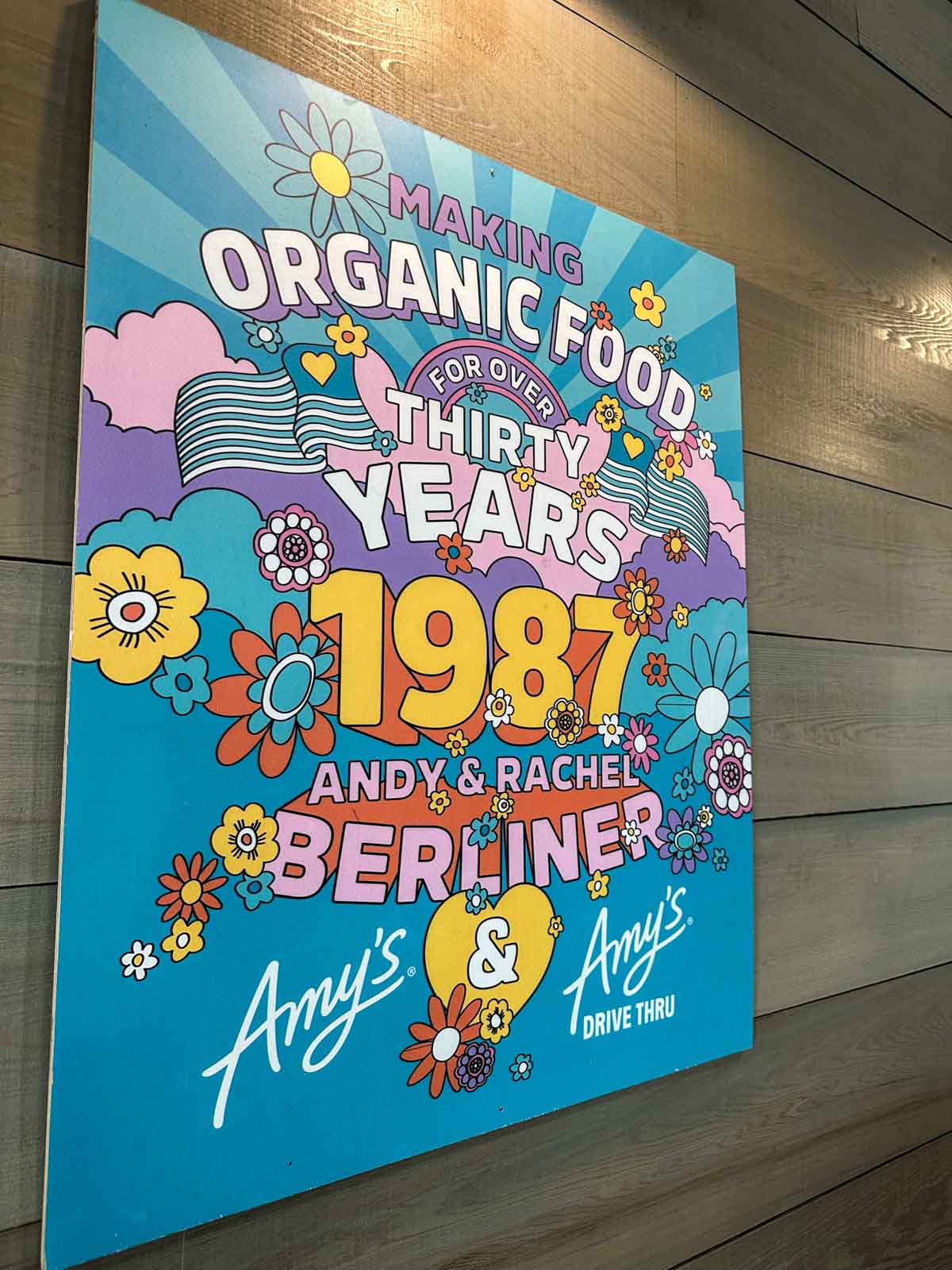 Signage at Amy's Drive Thru.