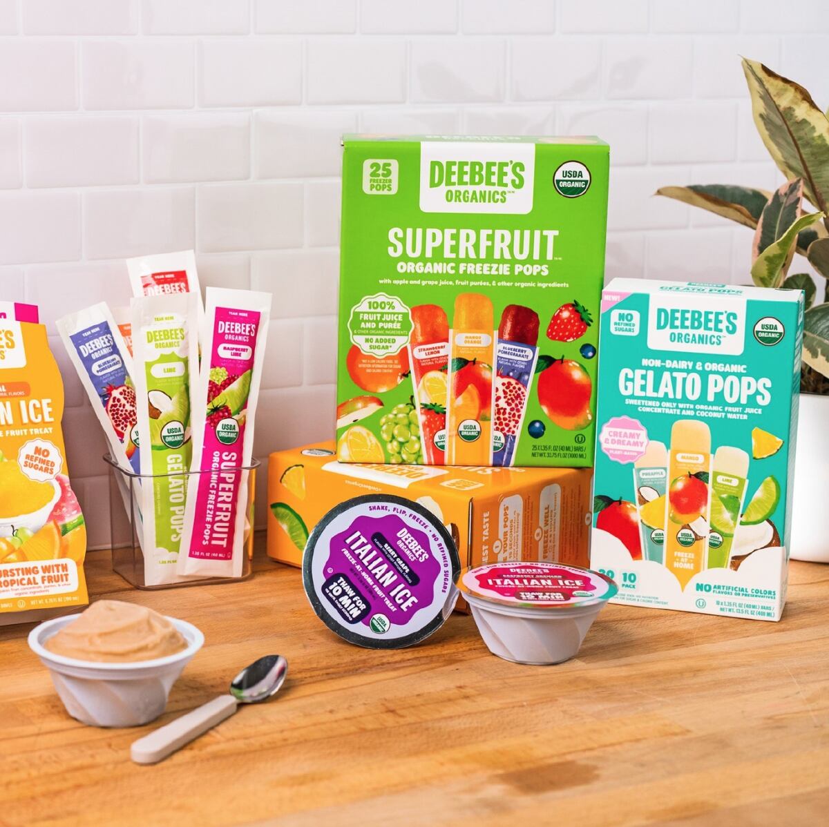 Non-dairy and organic gelato pops, superfruit pops and Italian ice from Deebee's Organics.