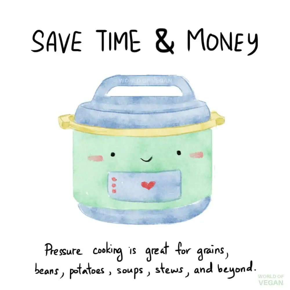 Instant Pot Art Save Time and Money watercolor art for World of Vegan.