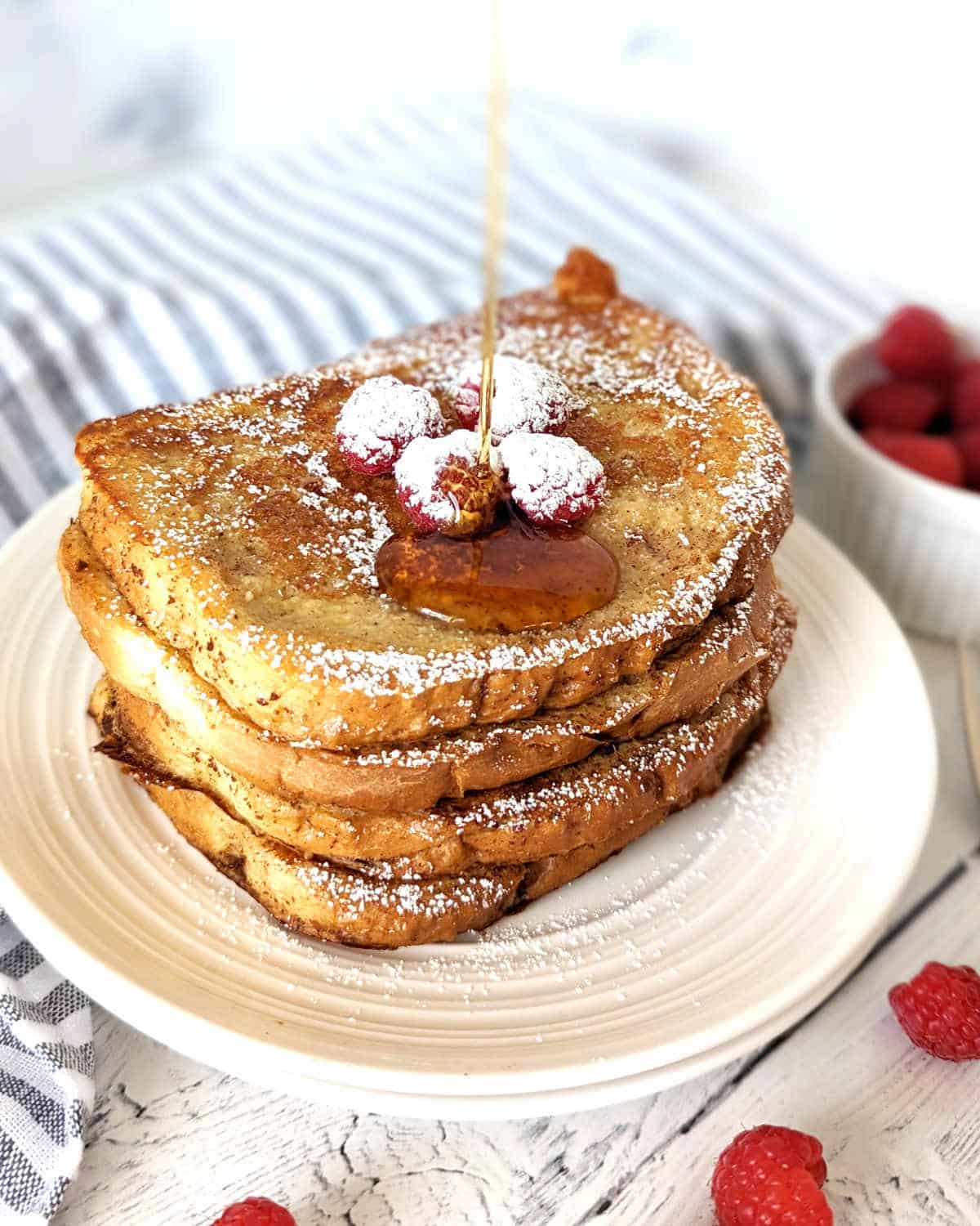 A plate of vegan French toast made with JUST Egg.