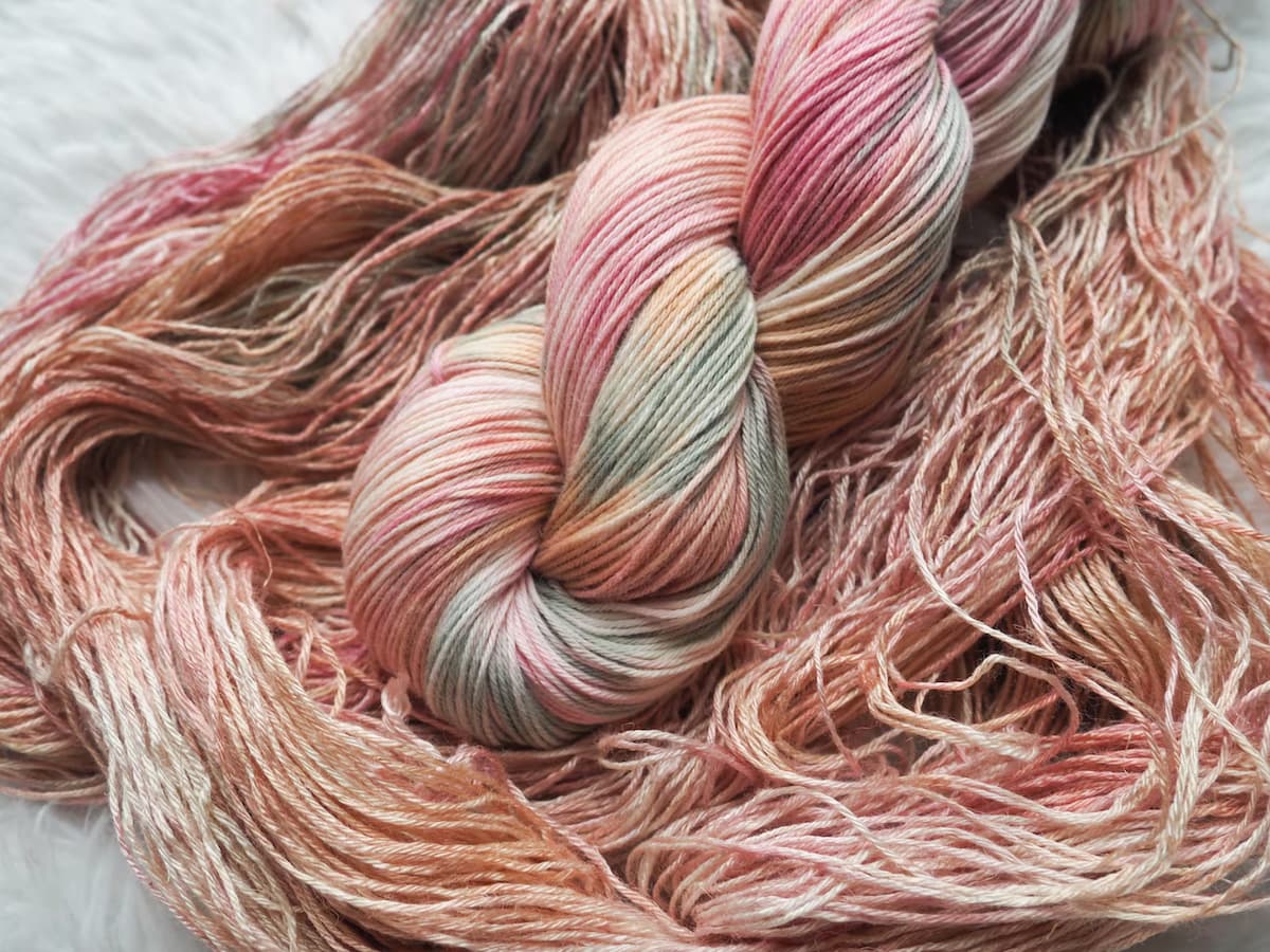 Hand dyed vegan cotton yarn by LeRoo Crochet on Etsy.