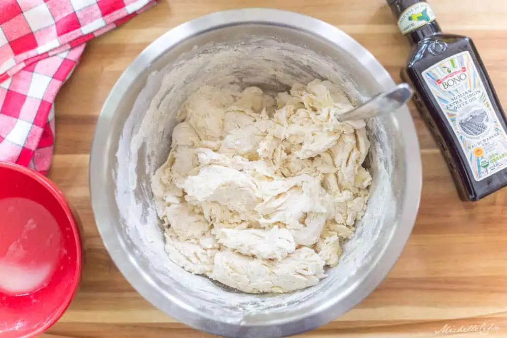 focaccia bread dough step by step photo