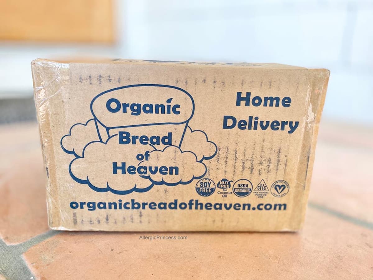 Box of breads and cookies from Oven Fresh Delivery, a vegan bakery shipping nationwide.