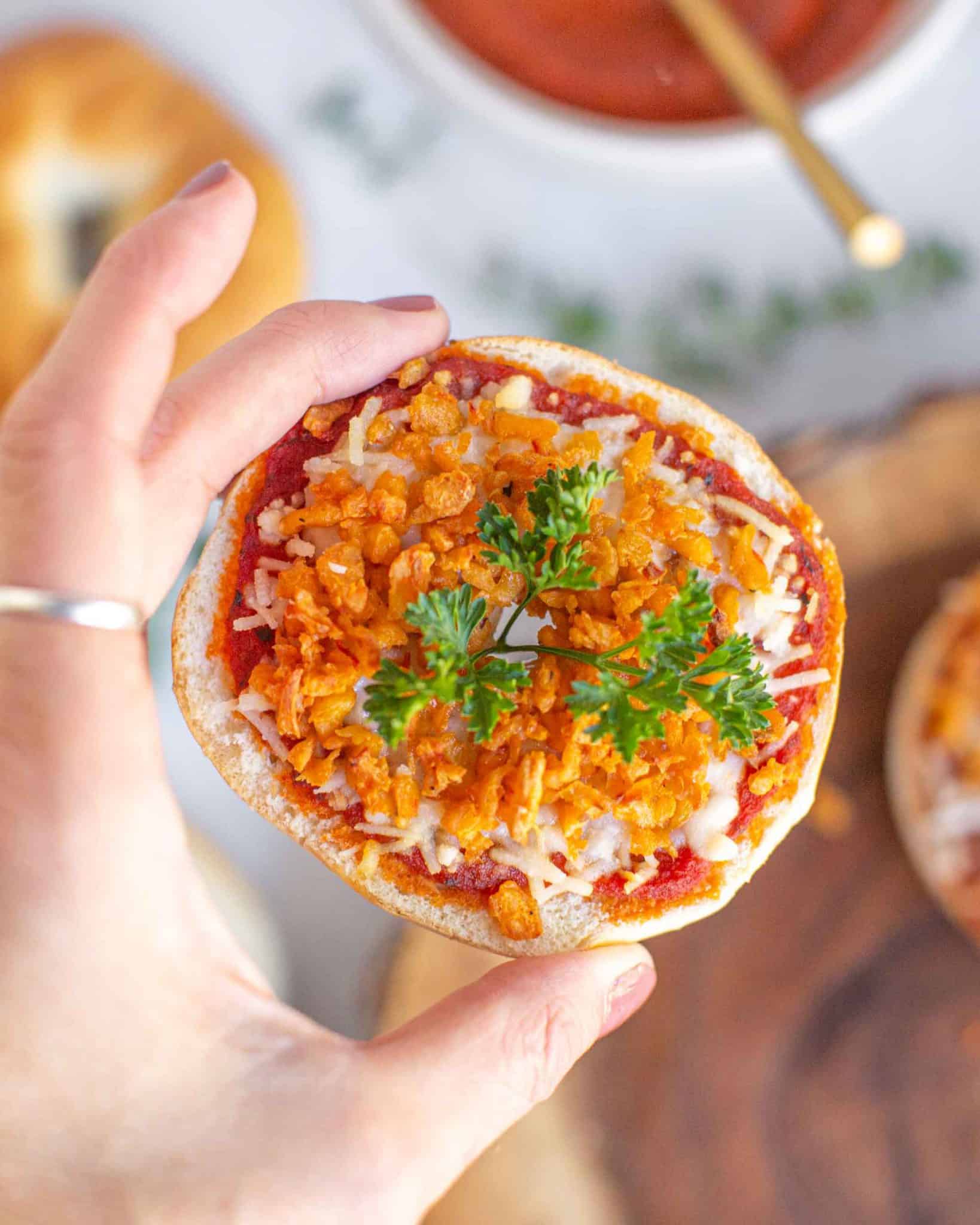 Vegan Bagel Bites Mini Pizzas