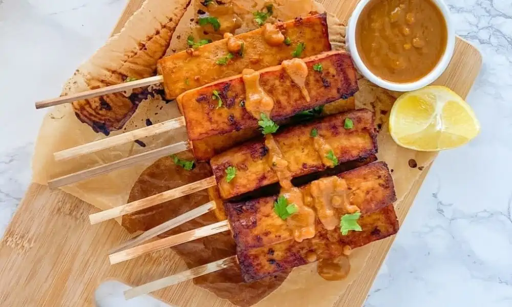 Vegan Tofu Satay With Peanut Sauce by MegUnprocessed