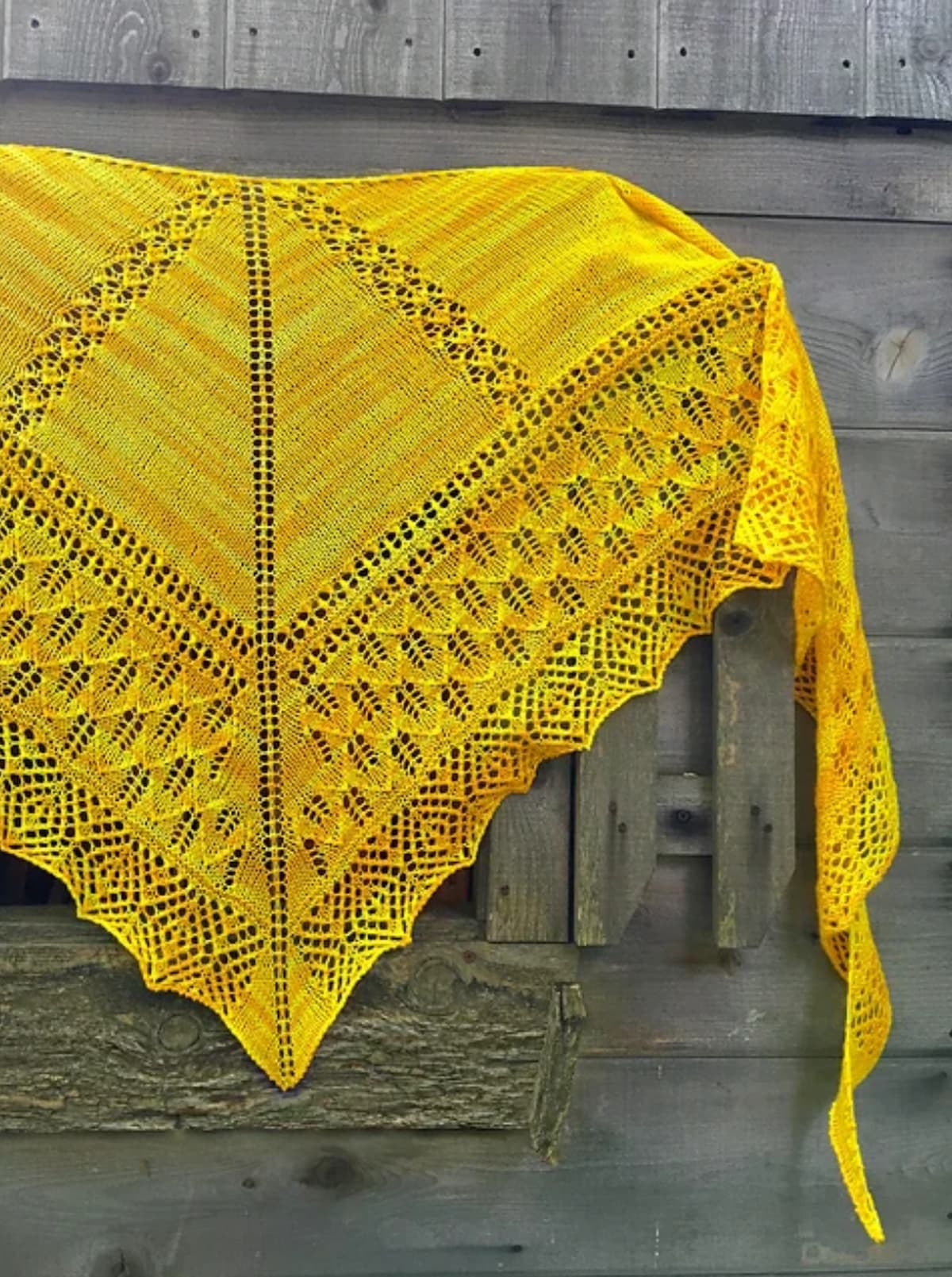 Maitri Shawl by Gina House using Vegan Yarn.