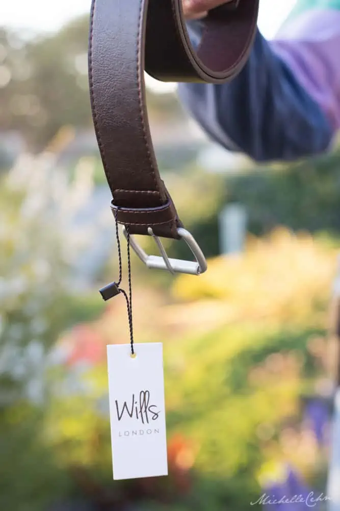 Vegan brown leather belt from Wills.