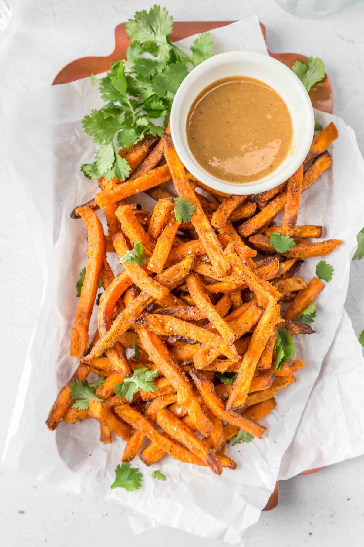 Air-fried sweet potato fries.
