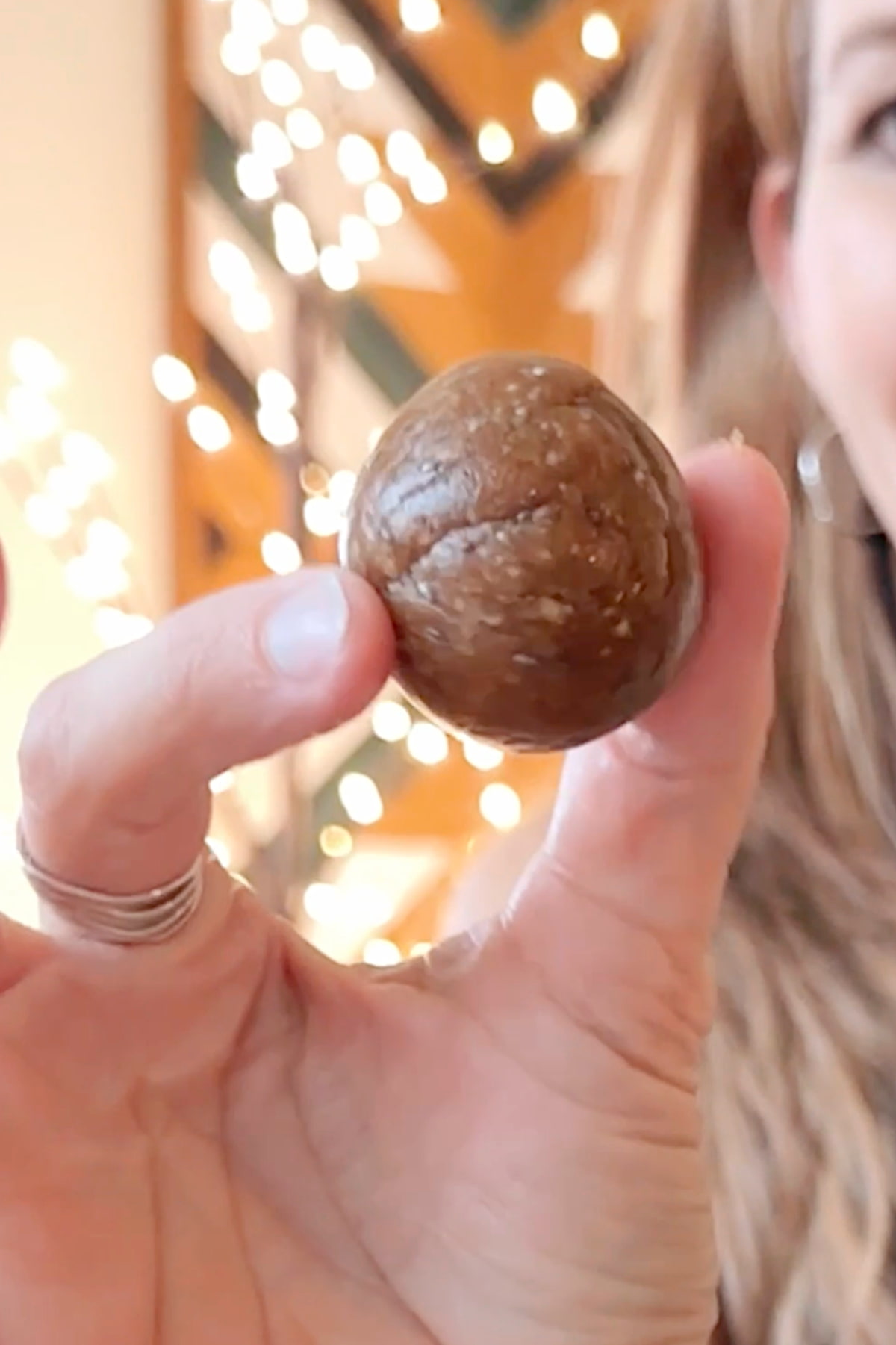 Brain ball truffle dough rolled into a ball.