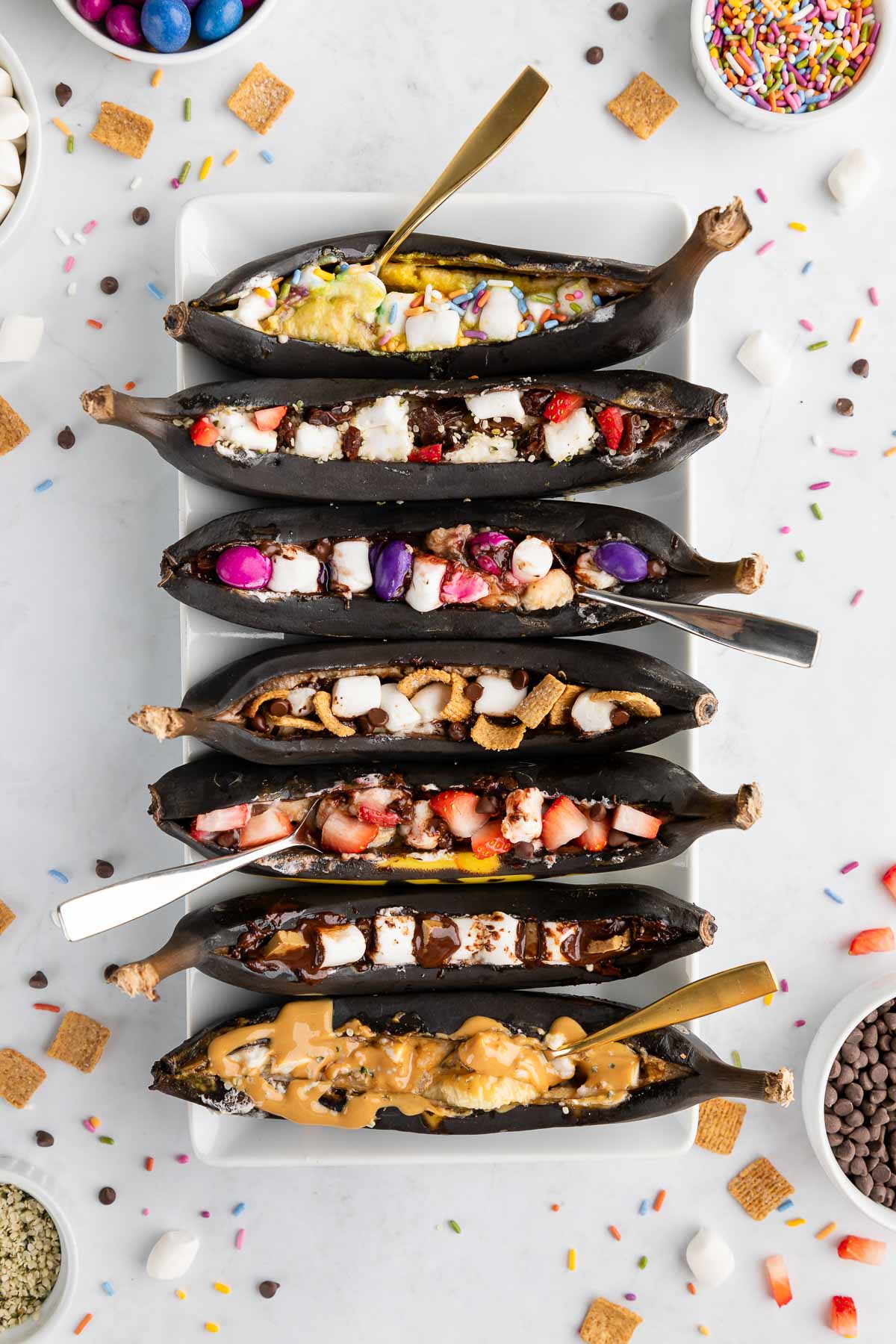 Campfire banana boats, baked.