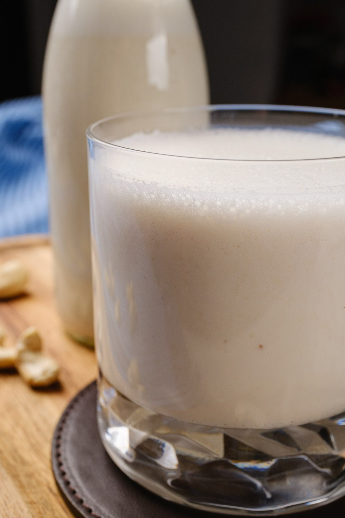 A glass of cashew milk.