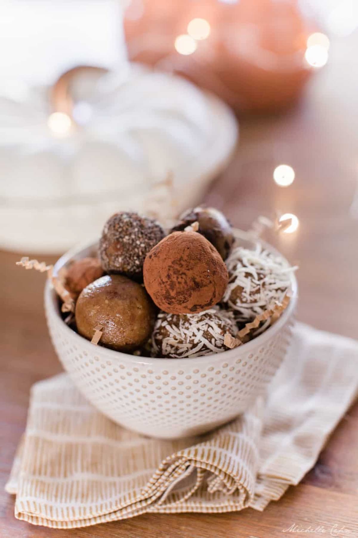 Date truffles in a bowl.