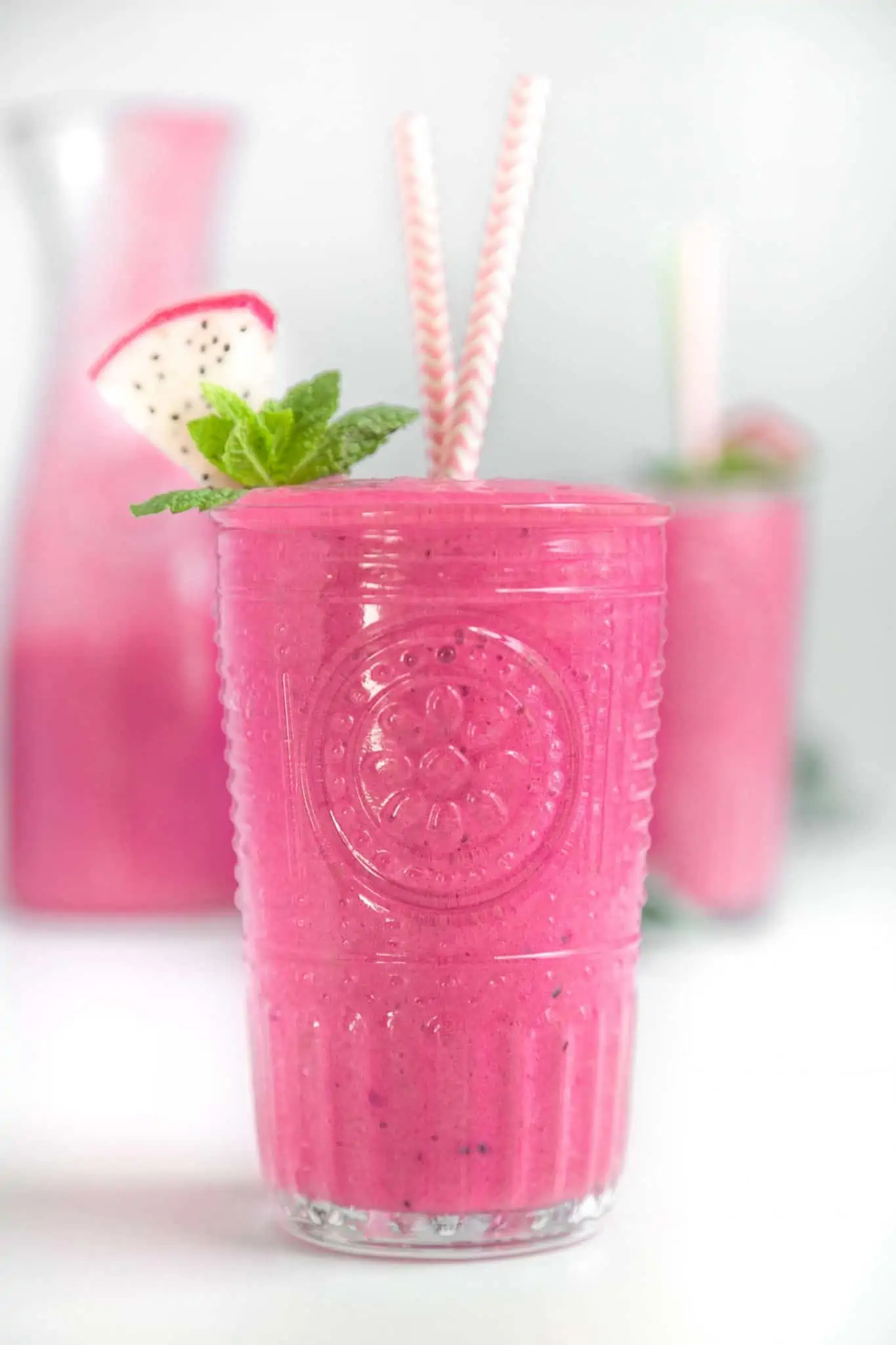 Vegan Valentines Day Smoothie with Dragon Fruit