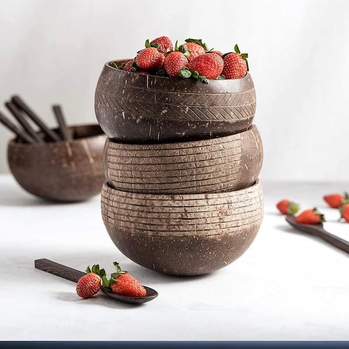 Jungle Culture etched coconut bowls.