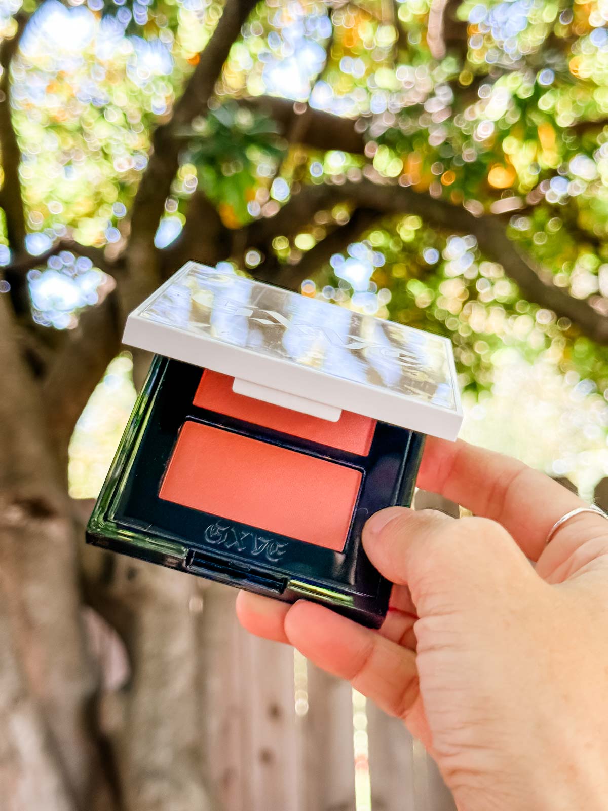 A compact of GXVE brand vegan blush.