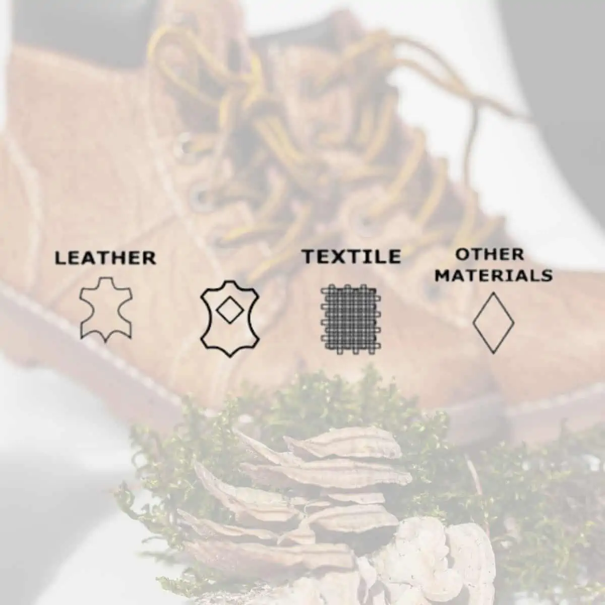 vegan leather symbols and labels.