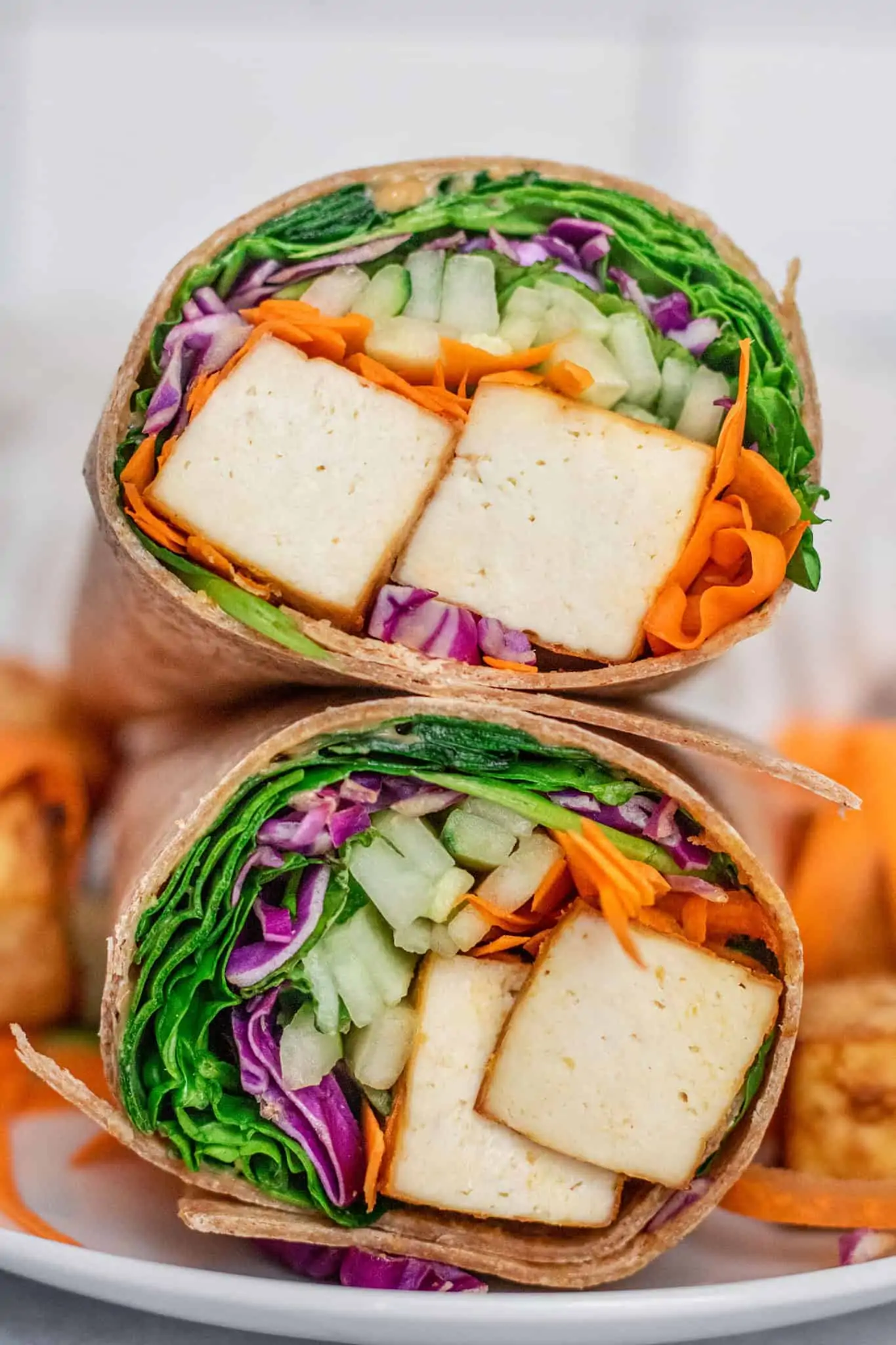 miso mustard tofu wrap