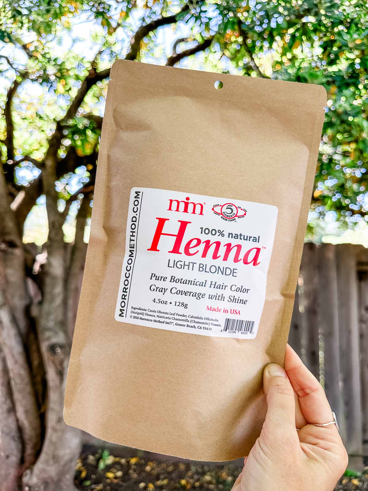 A package of Morrocco Method brand vegan henna.