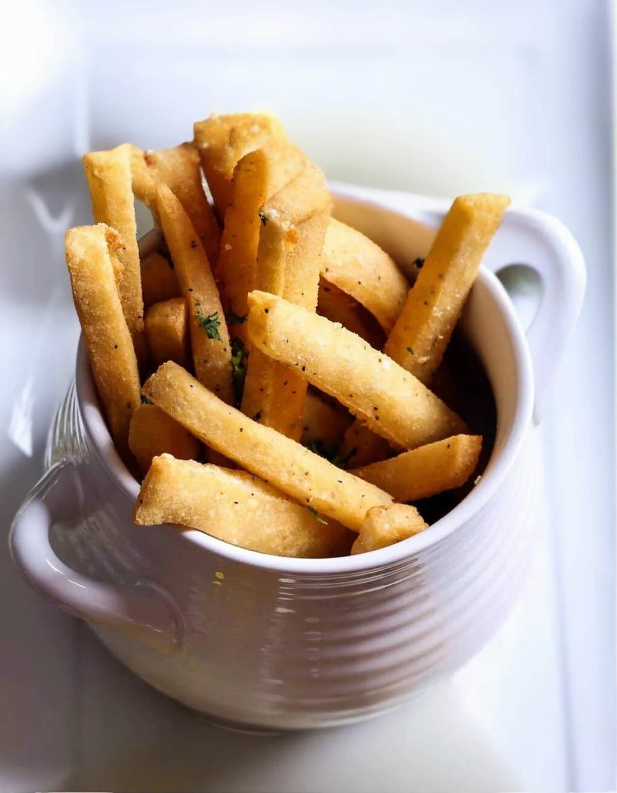 A batch of panisse, a healthy vegan snack that tastes like french fries but is made with protein-packed chickpeas!