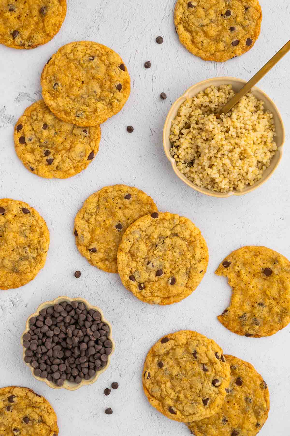 Quinoa cookies on a countertop.