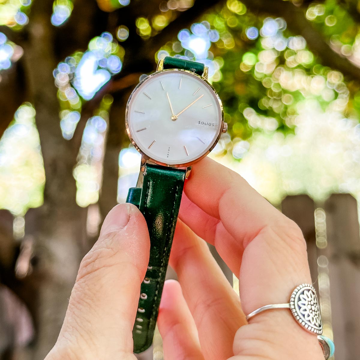 A Solis brand vegan and eco-friendly watch.