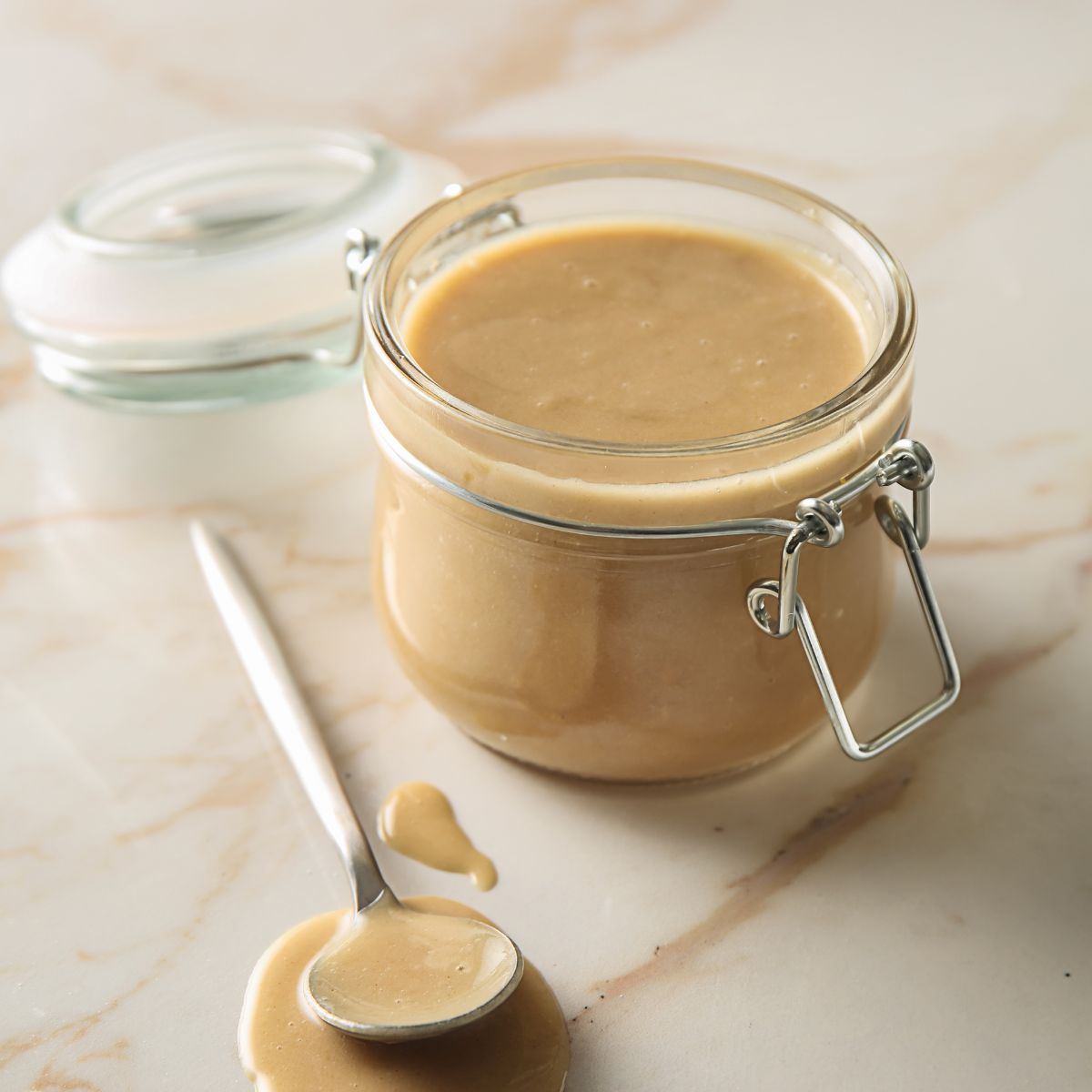 A jar of tahini.