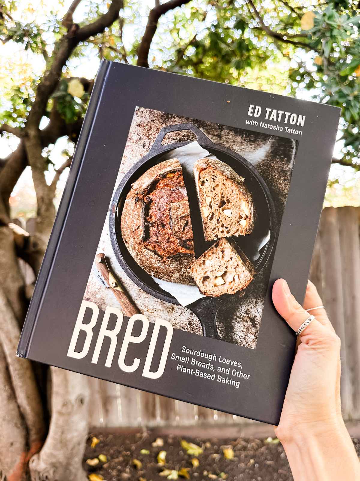 Cover of vegan bread cookbook BRED by Ed Tatton featuring artisan loaves.