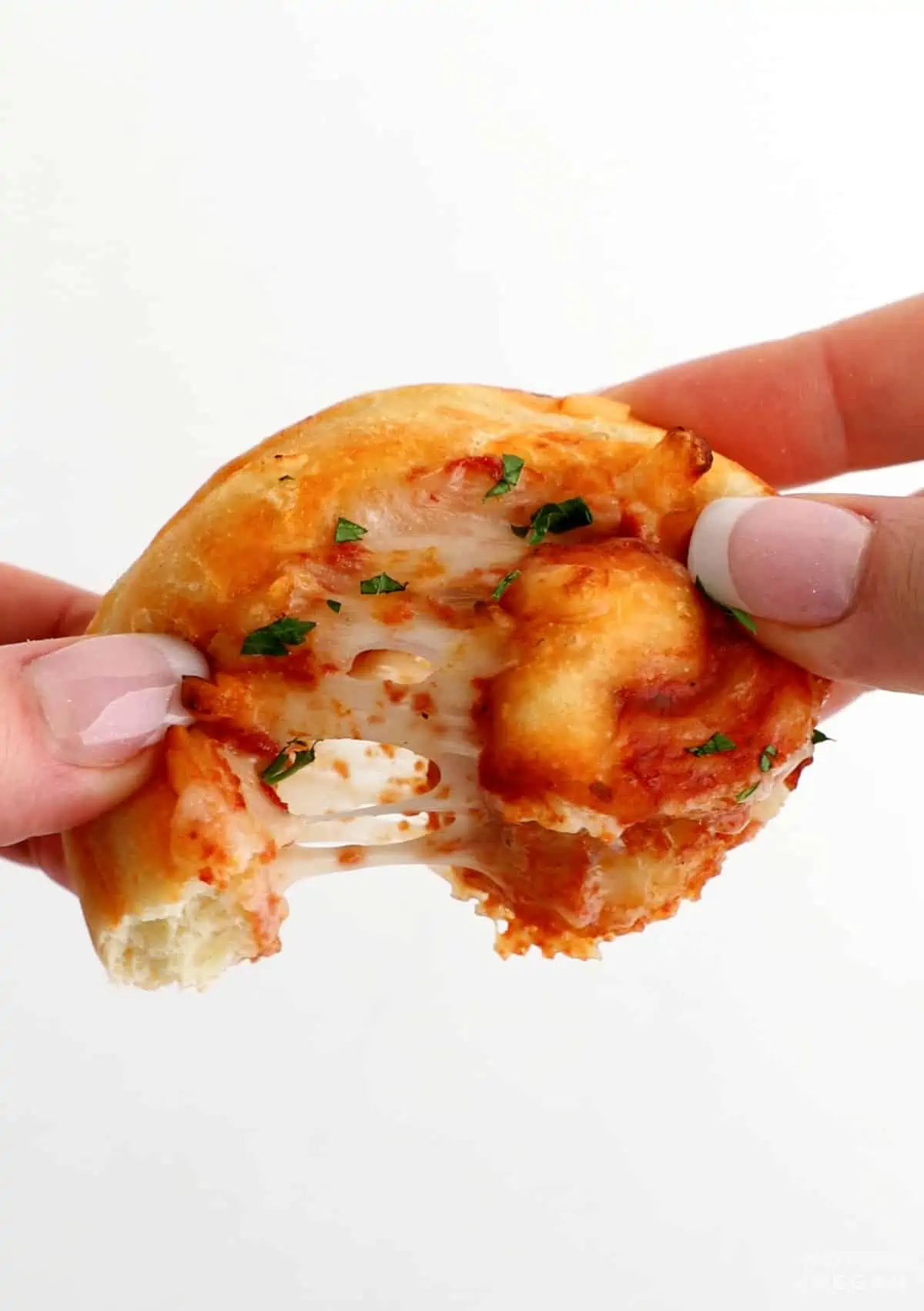 Pull apart pizza bread with cheese and sauce.