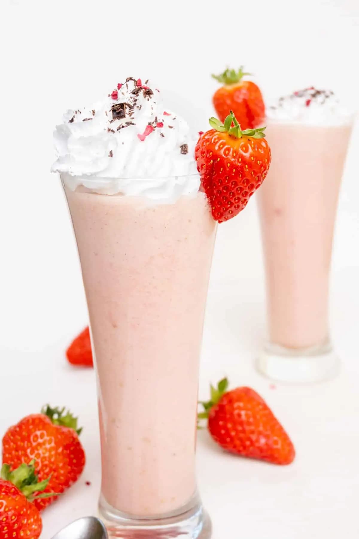 A dairy-free strawberry milkshake.